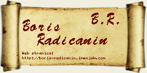 Boris Radičanin vizit kartica